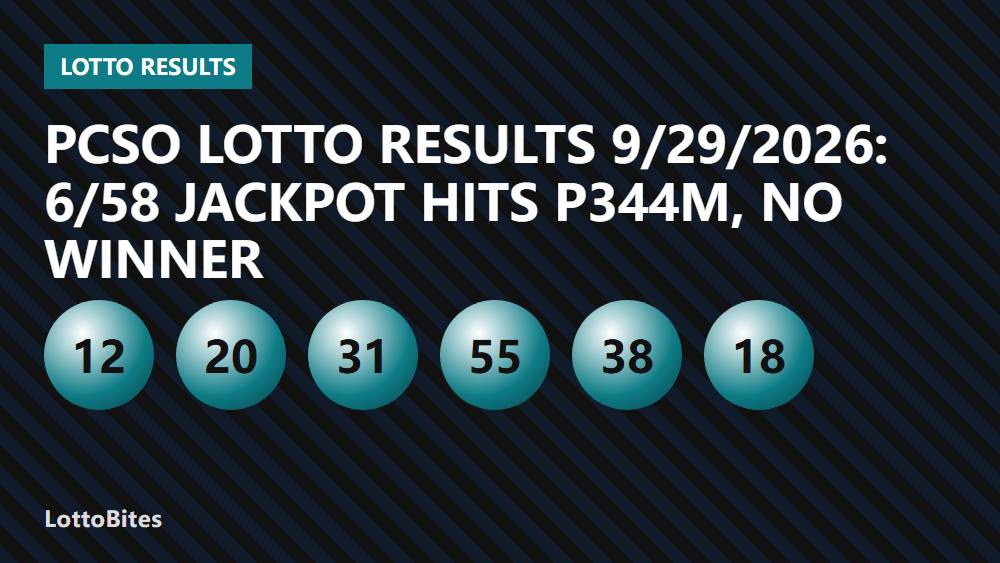 PCSO Lotto Results 9/29/2026: 6/58 Jackpot Hits P344M, No Winner